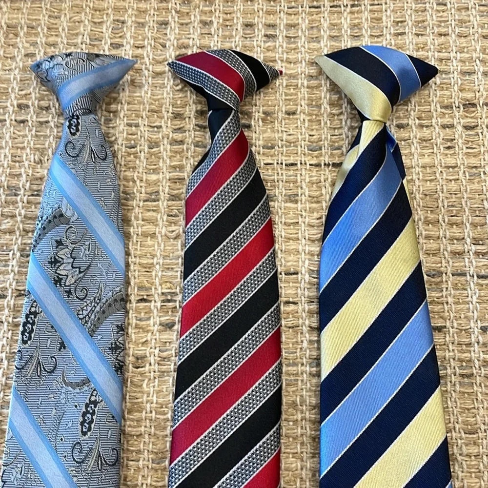 Bundle of 3 Kids Size Clip on Ties